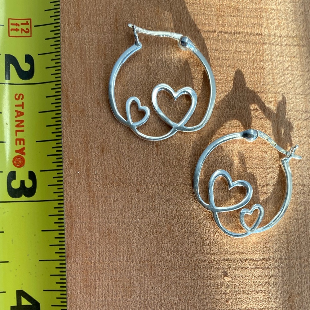 925 sterling silver earrings - hearts design earrings